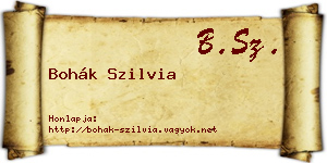 Bohák Szilvia névjegykártya