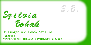 szilvia bohak business card